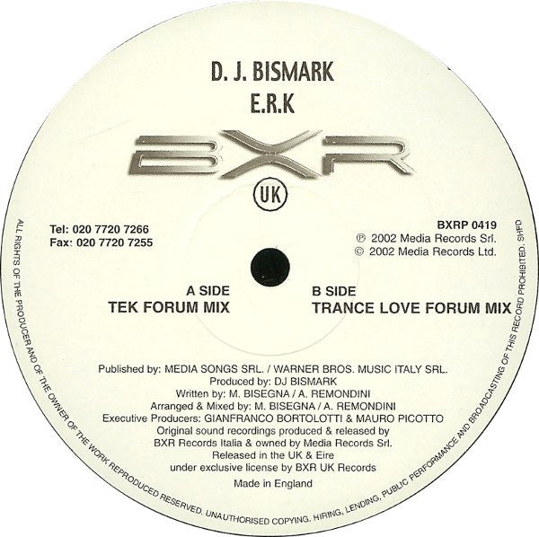 D.J. Bismark* : E.R.K (12")