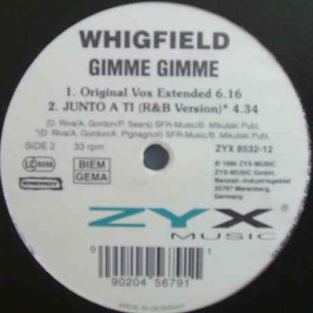 Whigfield : Gimme Gimme (12", Maxi)