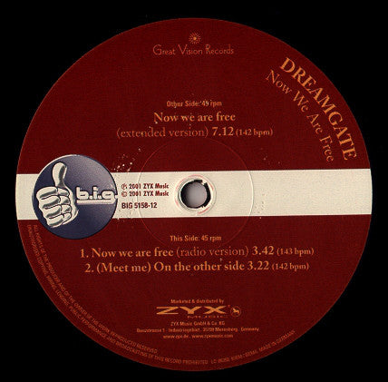 Dreamgate : Now We Are Free (Theme From Gladiator) (12")