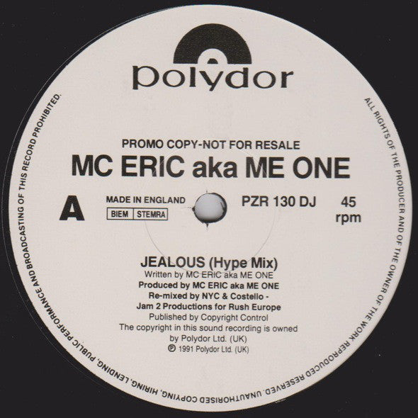 MC Eric : Jealous (Hype Mix) (12", Promo)