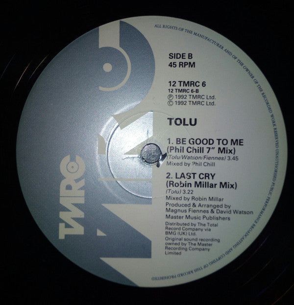 Tolu : Be Good To Me (12", Single)
