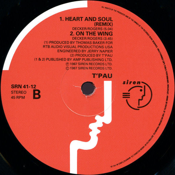 T'Pau : Heart And Soul (12", Single)