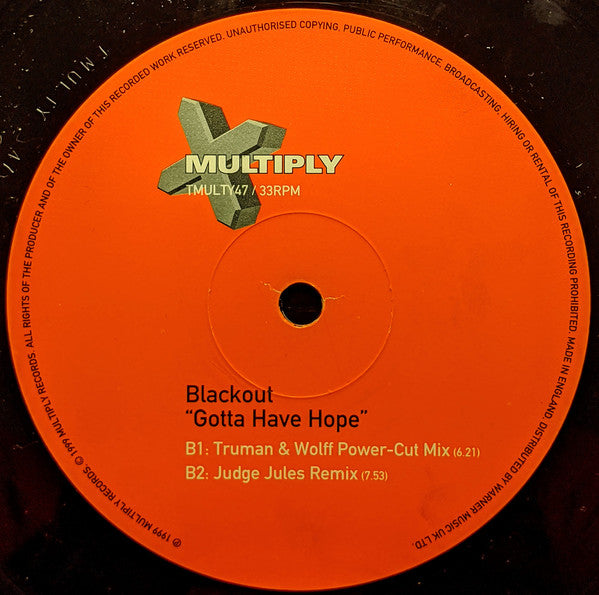 Blackout : Gotta Have Hope (12")