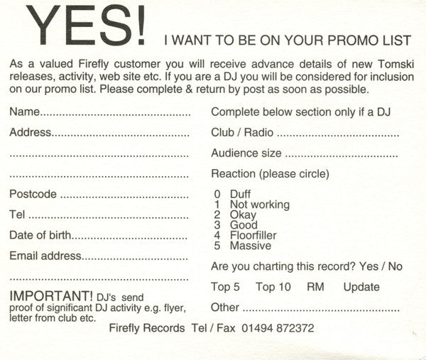 Tomski : 14 Hours To Save The Earth (12")