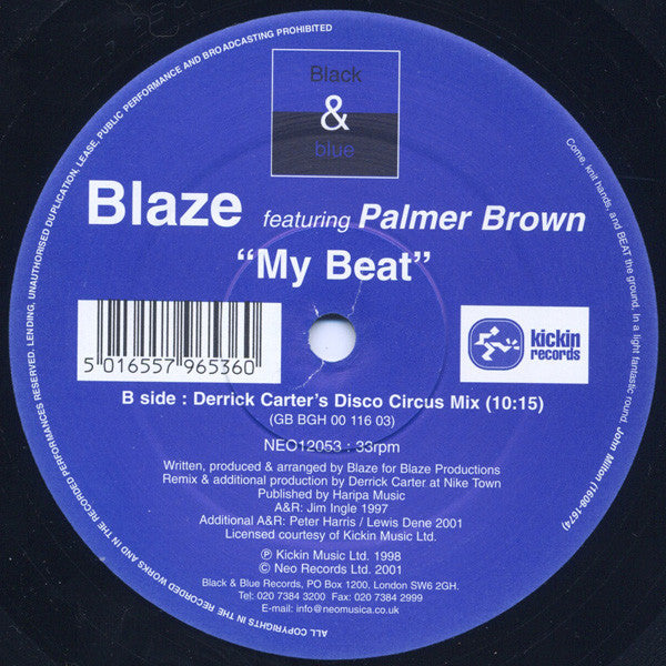Blaze Featuring Palmer Brown : My Beat (12")
