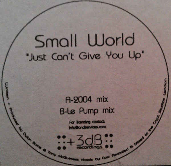 Small World (4) : Just Can't Give You Up (12")