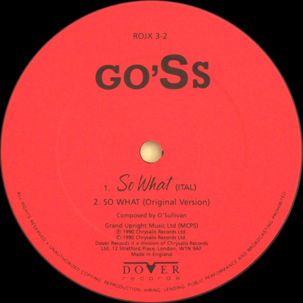 Go'Ss : So What (E'-Allora) (12")