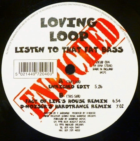 Loving Loop : Listen To That Fat Bass (12")