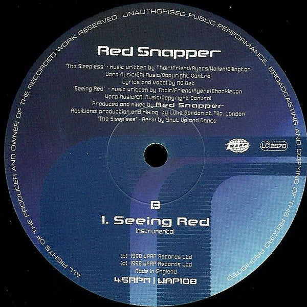 Red Snapper : The Sleepless (12", Single)