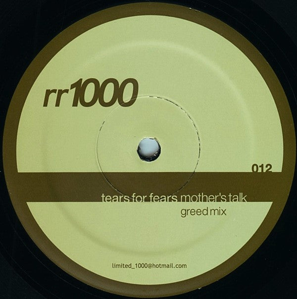 Tears For Fears : Mother's Talk (Greed Mix) (12", S/Sided, Unofficial)