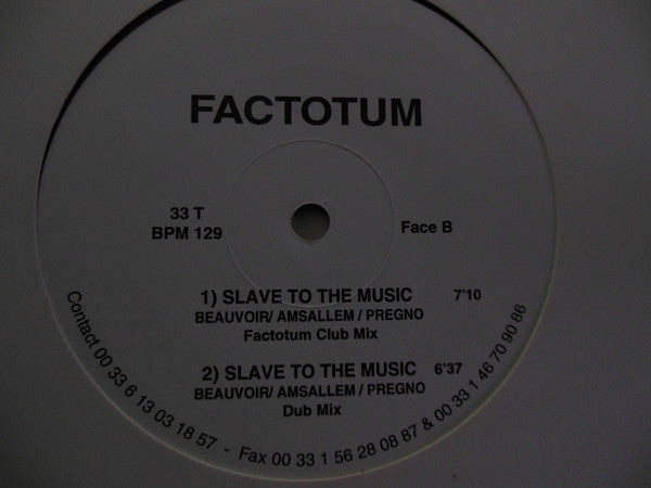 Factotum (2) : Slave To The Music (12")