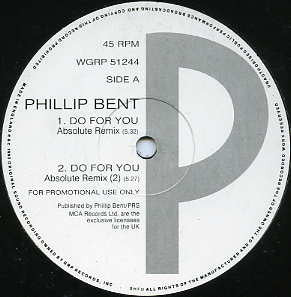 Phillip Bent : Do For You (12", Promo)