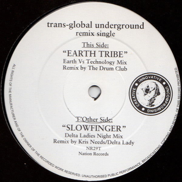 Transglobal Underground : Earth Tribe / Slowfinger (12", W/Lbl)
