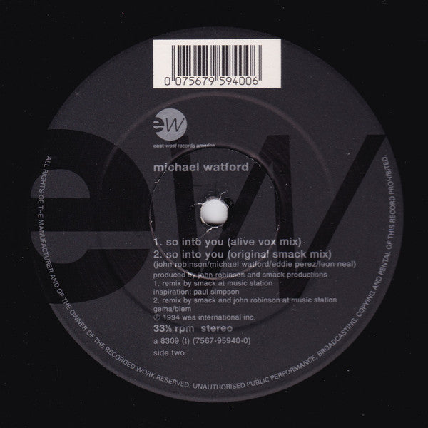 Michael Watford : So Into You (The Bobby D'Ambrosio And Smack Mixes) (12", Single)