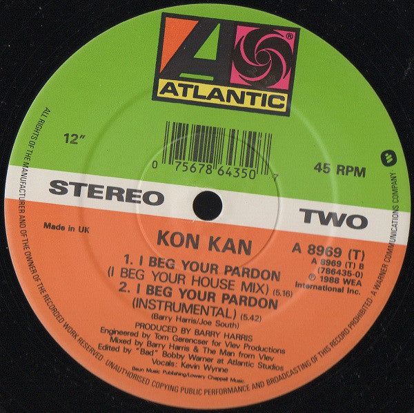 Kon Kan : I Beg Your Pardon (12", Gen)