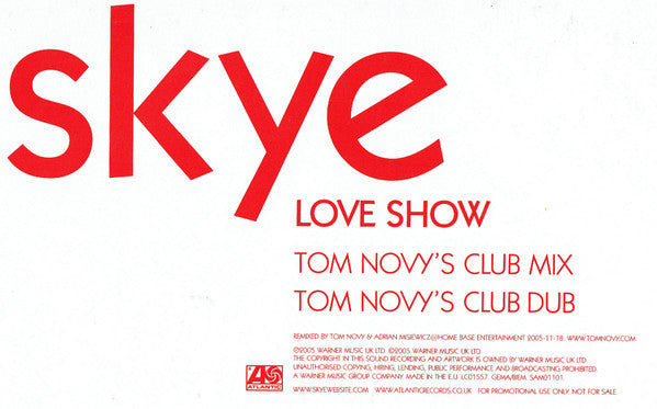Skye (6) : Love Show (12", Promo)