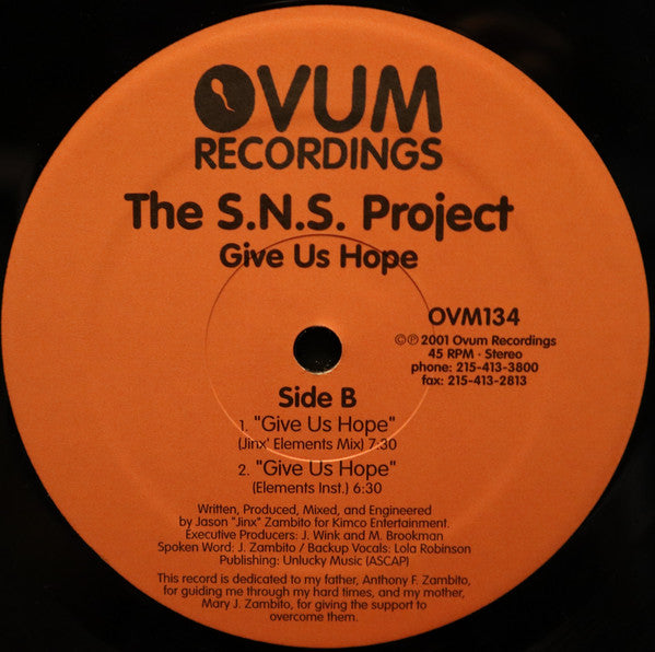 SNS Project : Give Us Hope (12")