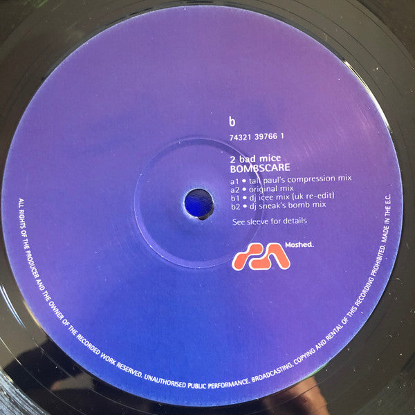 2 Bad Mice : Bombscare (12")