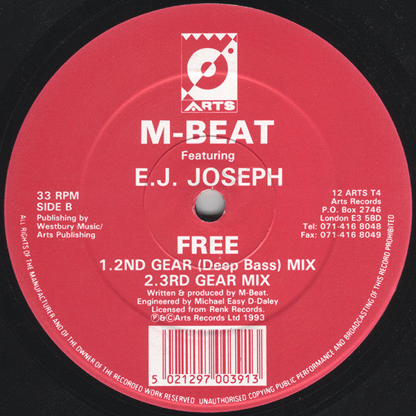 M-Beat Featuring E.J. Joseph : Free (12")