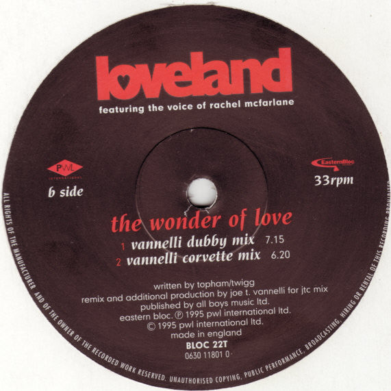 Loveland Featuring The Voice Of Rachel McFarlane : The Wonder Of Love (12", Single)