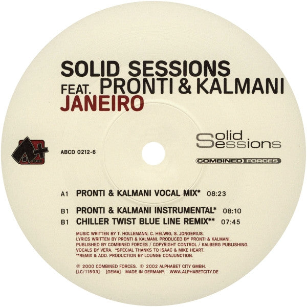Solid Sessions Feat. Pronti & Kalmani : Janeiro (12")