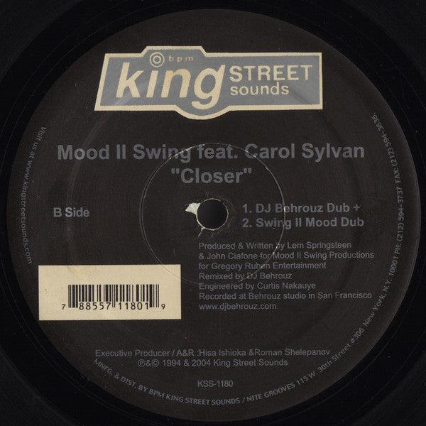 Mood II Swing Feat. Carol Sylvan* : Closer (Remixed By Behrouz) (12")