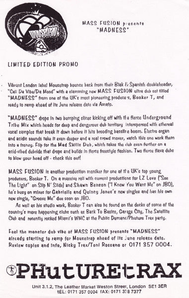 Mass Fusion : Madness (12")