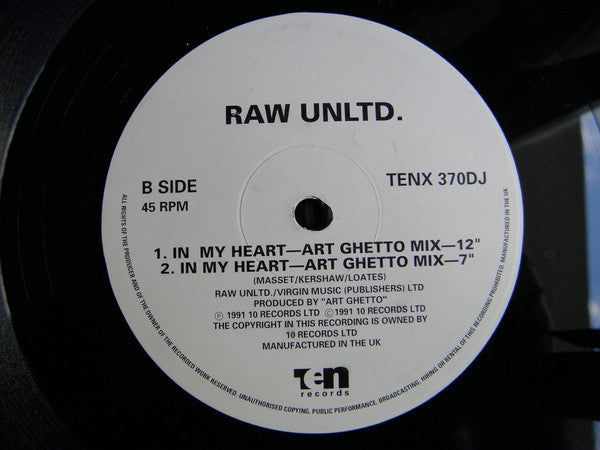 Raw Unltd. : In My Heart (12", Promo)