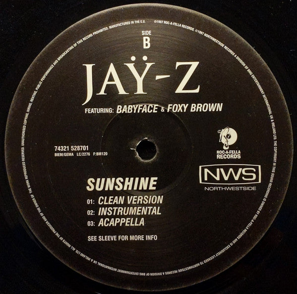 Jaÿ-Z* Featuring: Babyface & Foxy Brown : Sunshine (12")