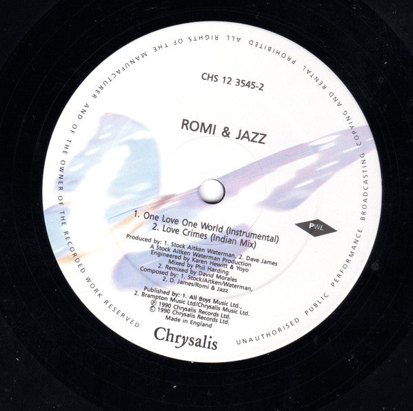 Romi & Jazz : One Love One World (12")