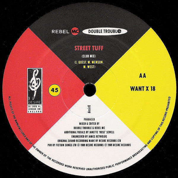 Rebel MC, Double Trouble : Street Tuff (12", Single, Dam)