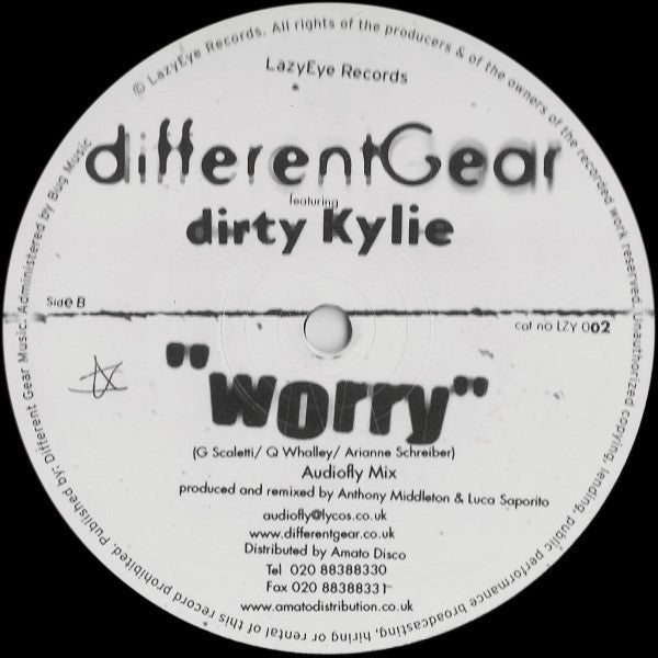 DifferentGear* Featuring Dirty Kylie : Worry (12")