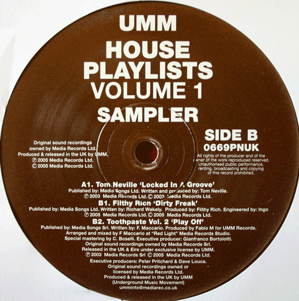 Various : House Playlists Volume 1 Sampler (12", Smplr)