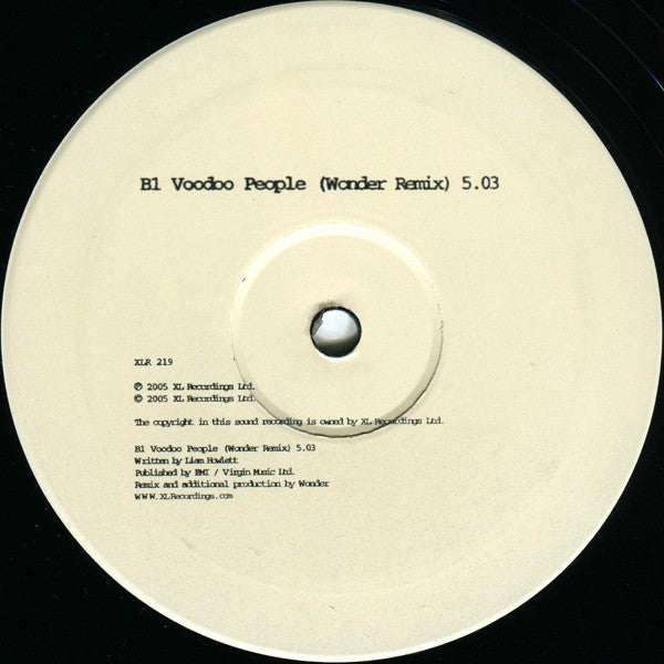 The Prodigy : Voodoo People (Wonder Remix) / Out Of Space (Audio Bullys Remix) (12", Single)