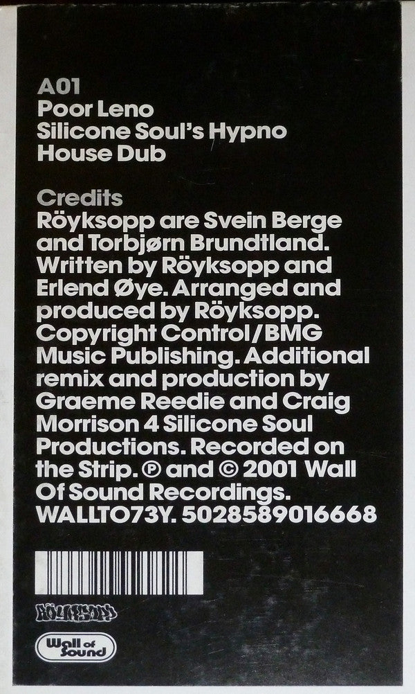 Röyksopp : Poor Leno (12", S/Sided)