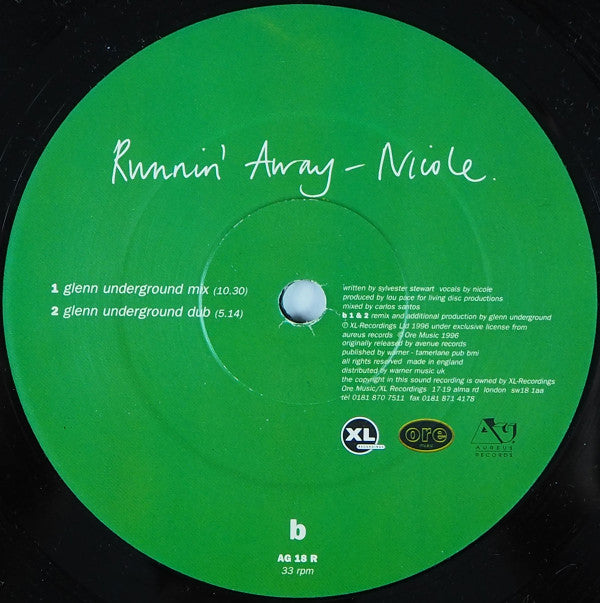 Nicole* : Runnin' Away (12", 2/2)