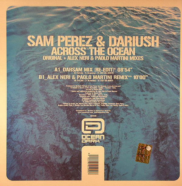 Sam Perez & Dariush : Across The Ocean (12")