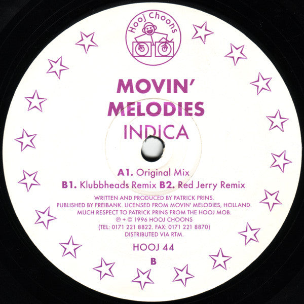 Movin' Melodies : Indica (12", Single)