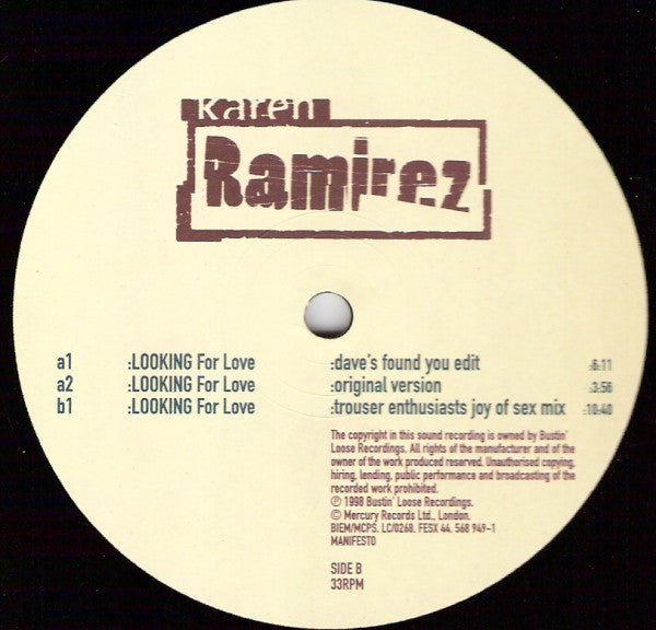 Karen Ramirez : Looking For Love (12")