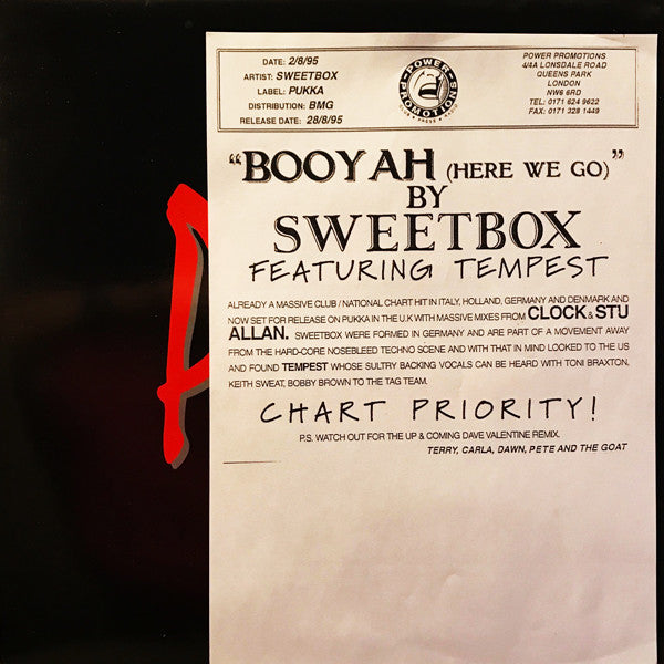 Sweetbox : Booyah (Here We Go) (12", Promo)