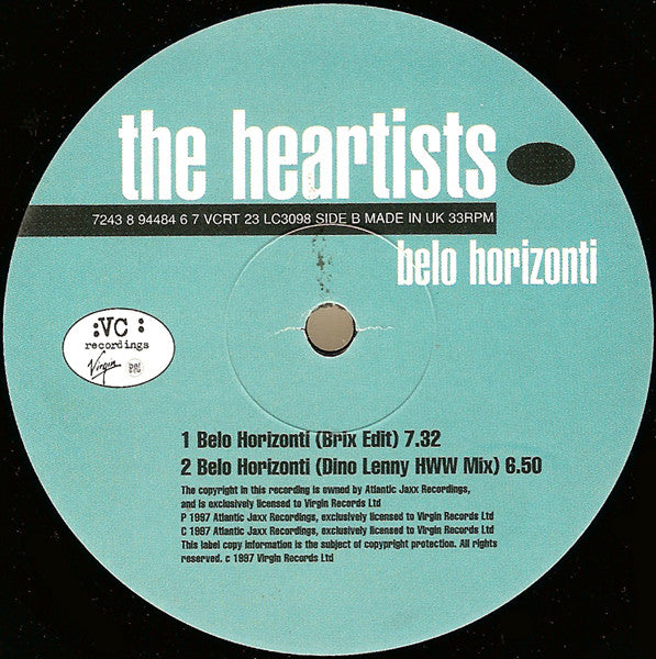 The Heartists : Belo Horizonti (12")