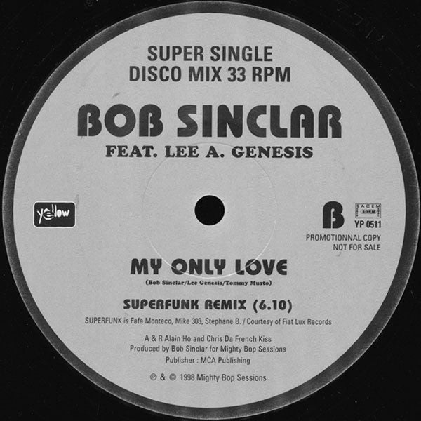 Bob Sinclar Feat. Lee Genesis : My Only Love (12", Ltd, Promo)