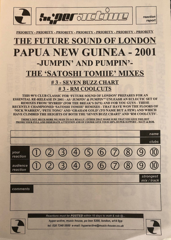 The Future Sound Of London : Papua New Guinea 2001 (Promo 1) (12", Promo)