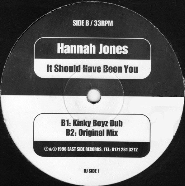Hannah Jones : It Should Have Been You (12")