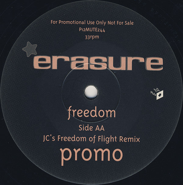 Erasure : Freedom (Promo 1: Motiv 8 And JC Mixes) (12", Single, Promo, 1)