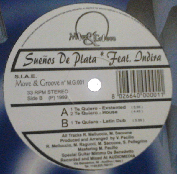 Suenos De Plata Featuring Indira (5) : Te Quiero (12", Maxi)