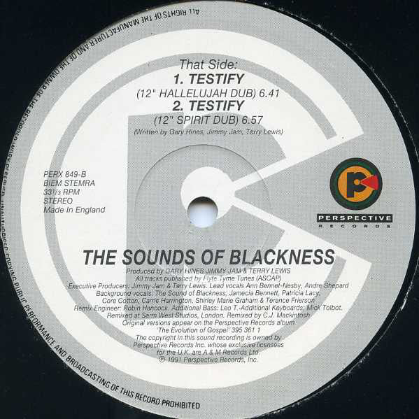 The Sounds Of Blackness* : Optimistic / Testify (Remixes) (12")