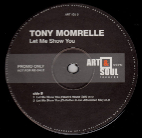 Tony Momrelle : Let Me Show You (12", Promo)