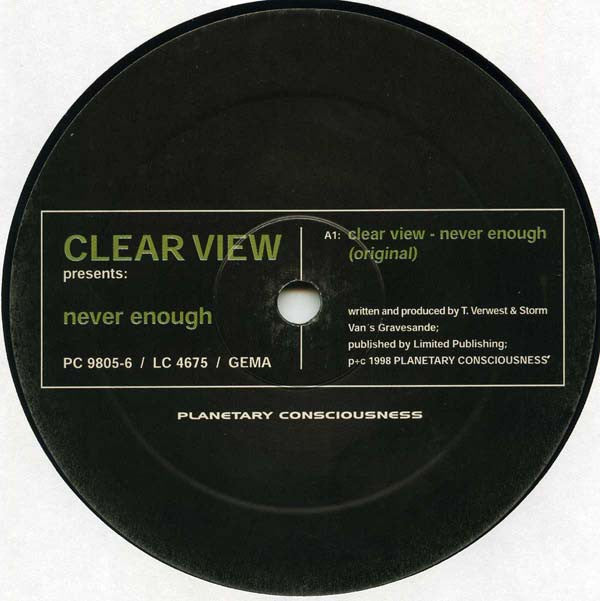 Clear View : Never Enough (12", Ltd)