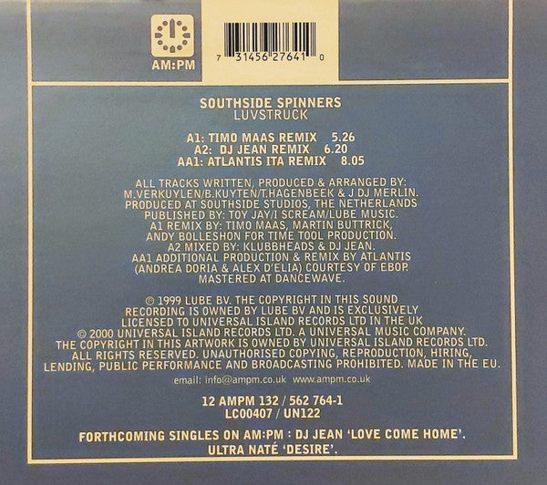 Southside Spinners : Luvstruck (12", Single)